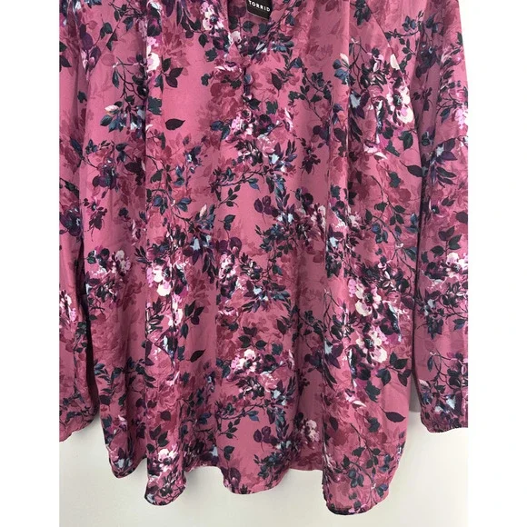 NWT Torrid Georgette Puff Sleeve Peasant Blouse Long Sleeve V-Neck Plus Size 3X - Picture 6 of 10
